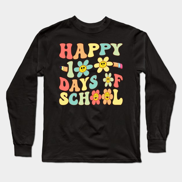 Happy 100 Days of School Kids Teachers 100 Days Smarter Long Sleeve T-Shirt by Vcormier